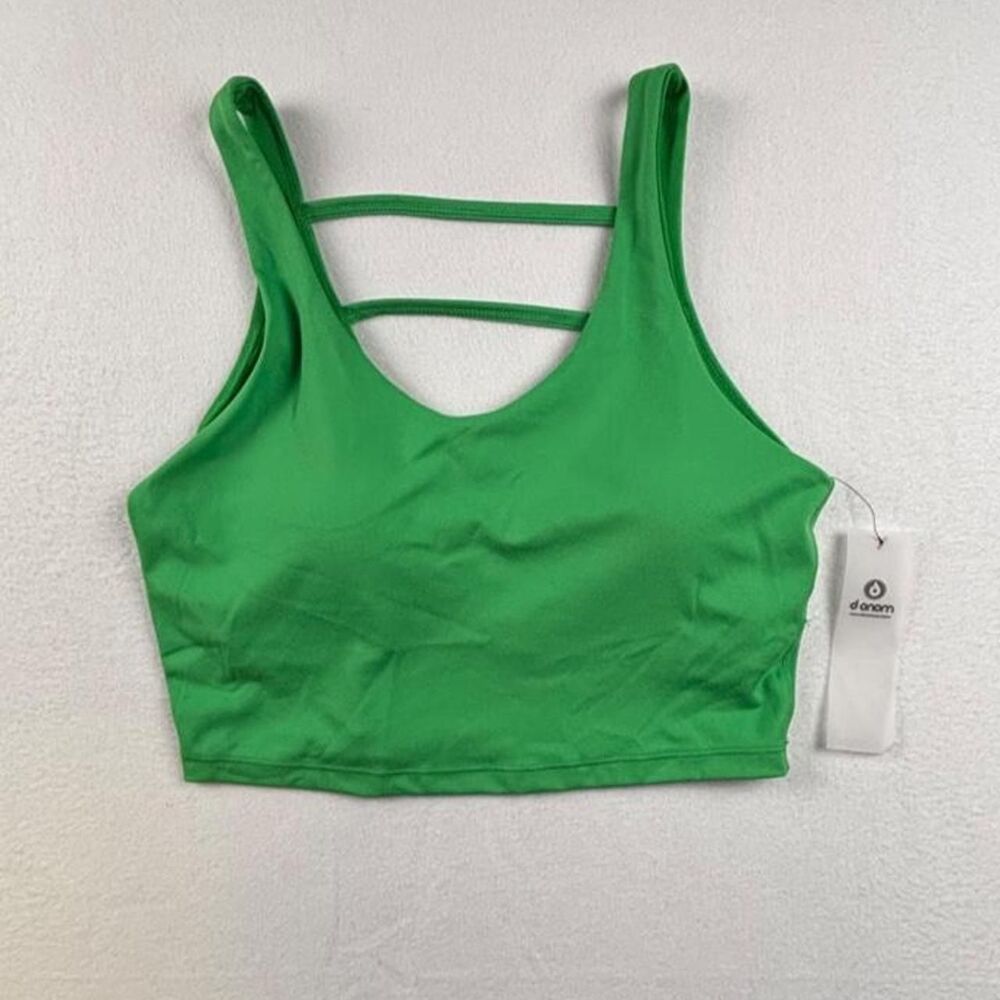 NWT Mono B Green Crisscross Back Sports Bra Women's Large Activewear